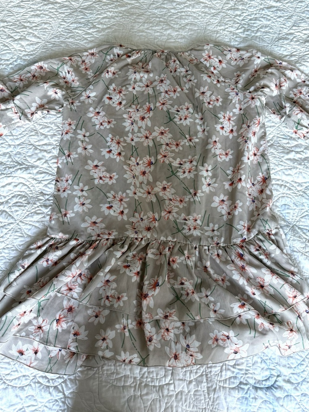 Hayden Floral Peplum Knee-Length Dress in Green & Pink Floral Size Small - Picture 6 of 6
